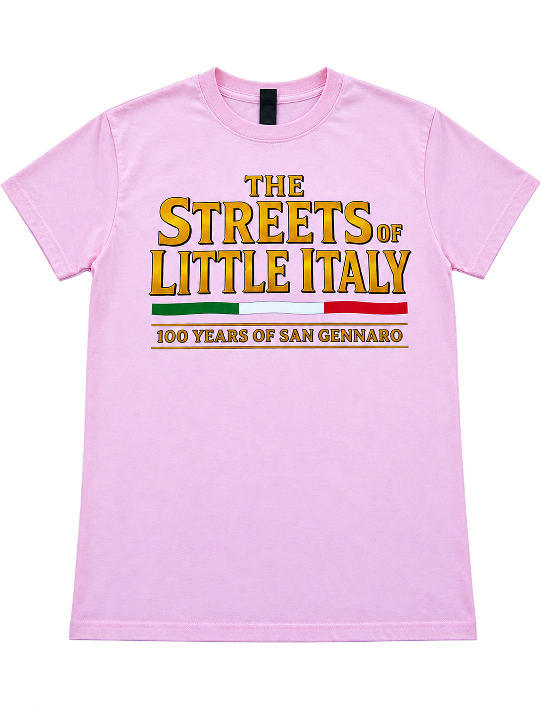 Streets of Little Italy — 100 Years of San Gennaro Pink T-Shirt